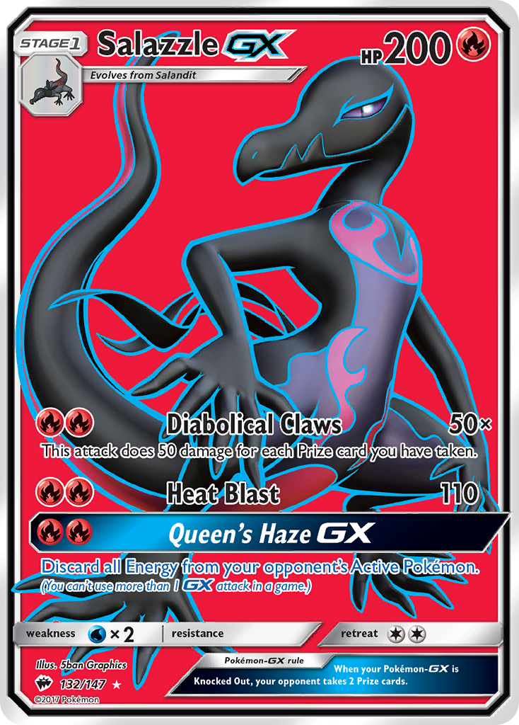 Pokémonkaart 132/147 - Salazzle-GX - Burning Shadows - [Rare Ultra]