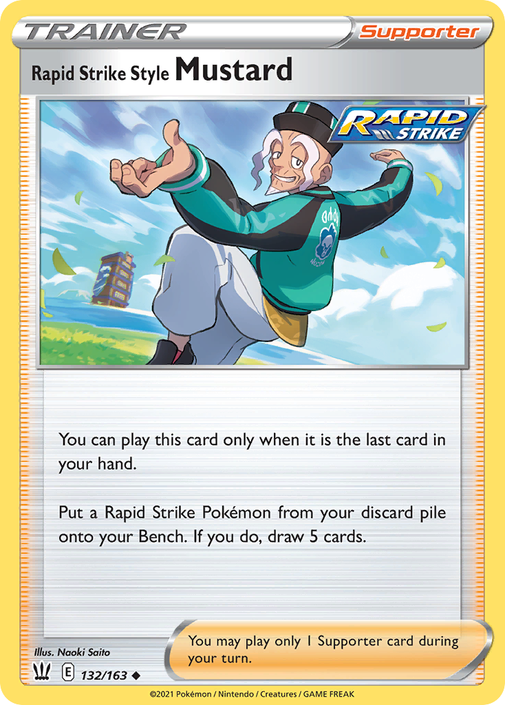 Pokémonkaart 132/163 - Rapid Strike Style Mustard - Battle Styles - [Uncommon]