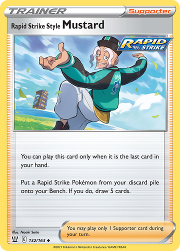 Pokémonkaart 132/163 - Rapid Strike Style Mustard - Battle Styles - [Uncommon]