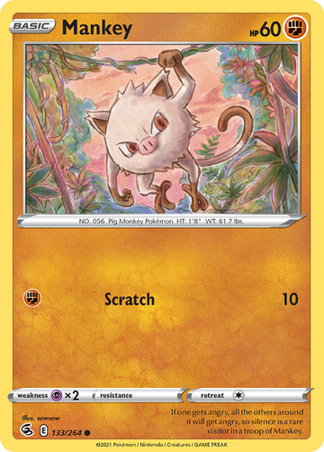 133/264 - Mankey - [Common] - Reverse Holo