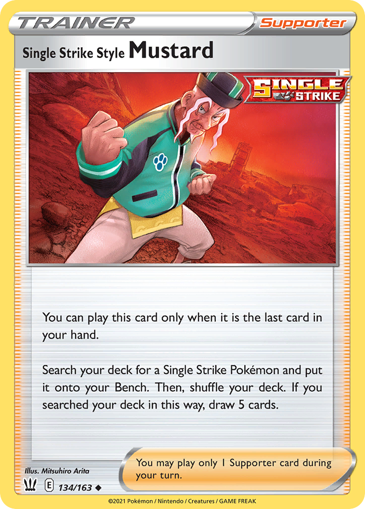 Pokémonkaart 134/163 - Single Strike Style Mustard - Battle Styles - [Uncommon]