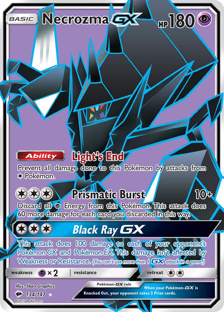 Pokémonkaart 134/147 - Necrozma-GX - Burning Shadows - [Rare Ultra]