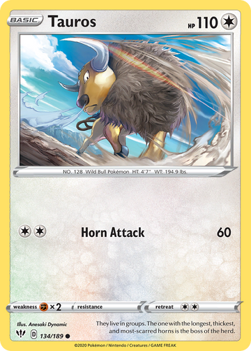 Pokémonkaart 134/189 - Tauros - Darkness Ablaze - [Common]