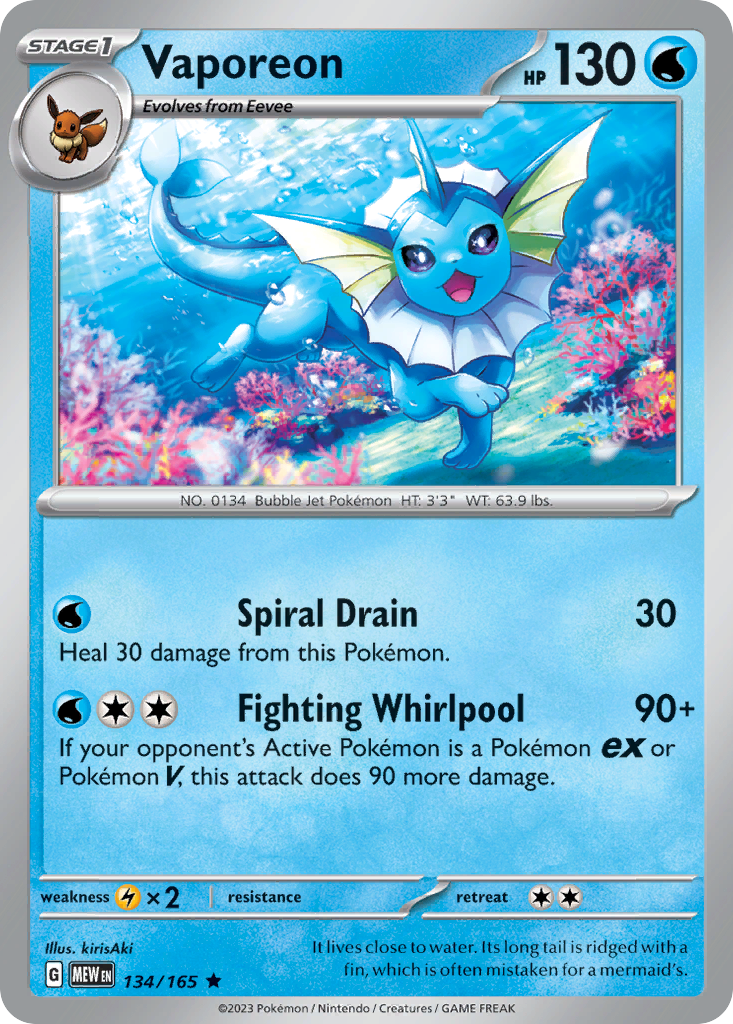 134/165 - Vaporeon - [Rare]