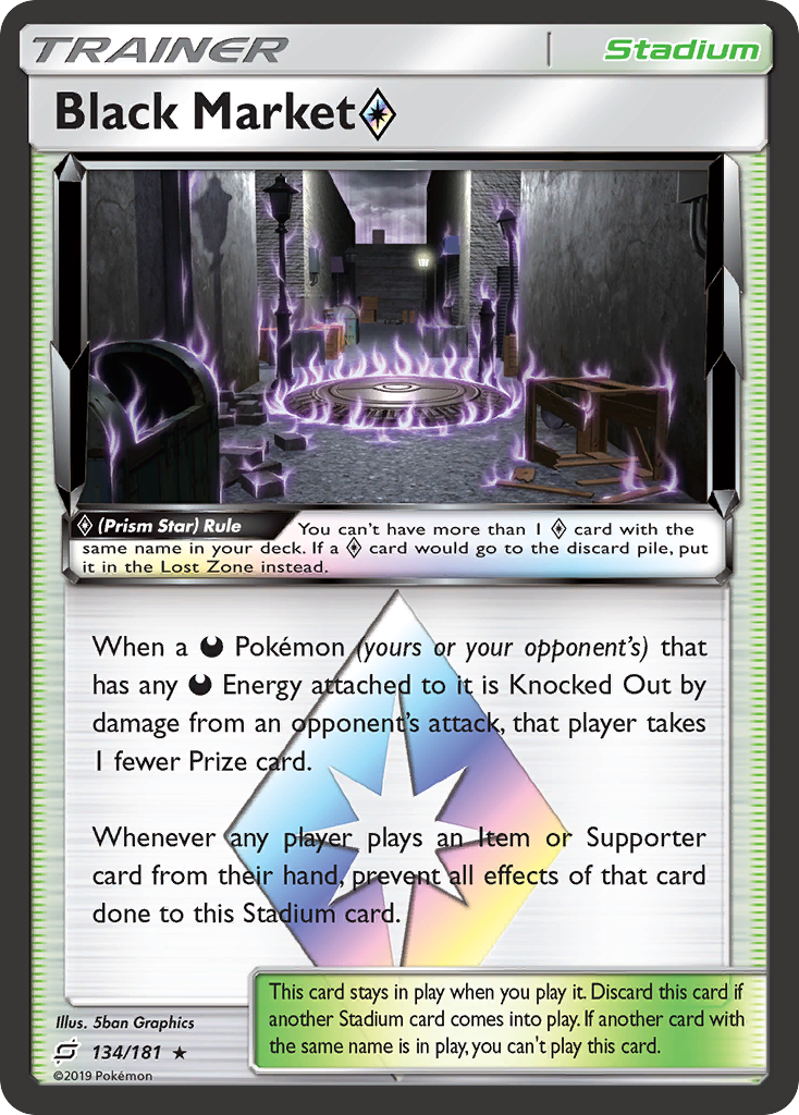 Pokémonkaart 134/181 - Black Market ◇ - Team Up - [Rare Prism Star]