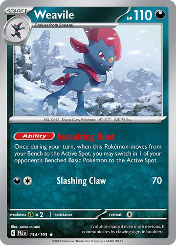 134/193 - Weavile - [Rare] - Reverse Holo