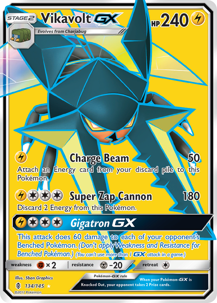 Pokémonkaart 134/145 - Vikavolt-GX - Guardians Rising - [Rare Ultra]