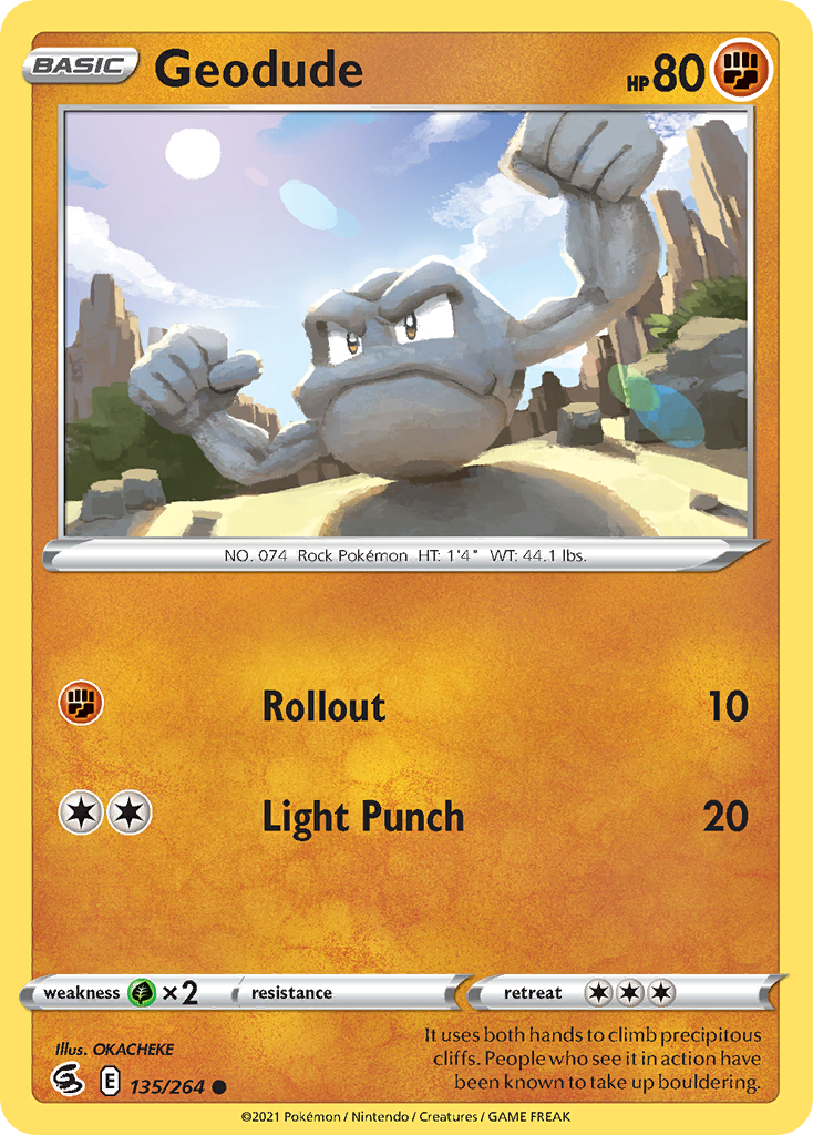 Pokémonkaart 135/264 - Geodude - Fusion Strike - [Common]