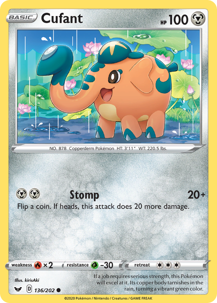 Pokémonkaart 136/202 - Cufant - Sword & Shield - [Common]