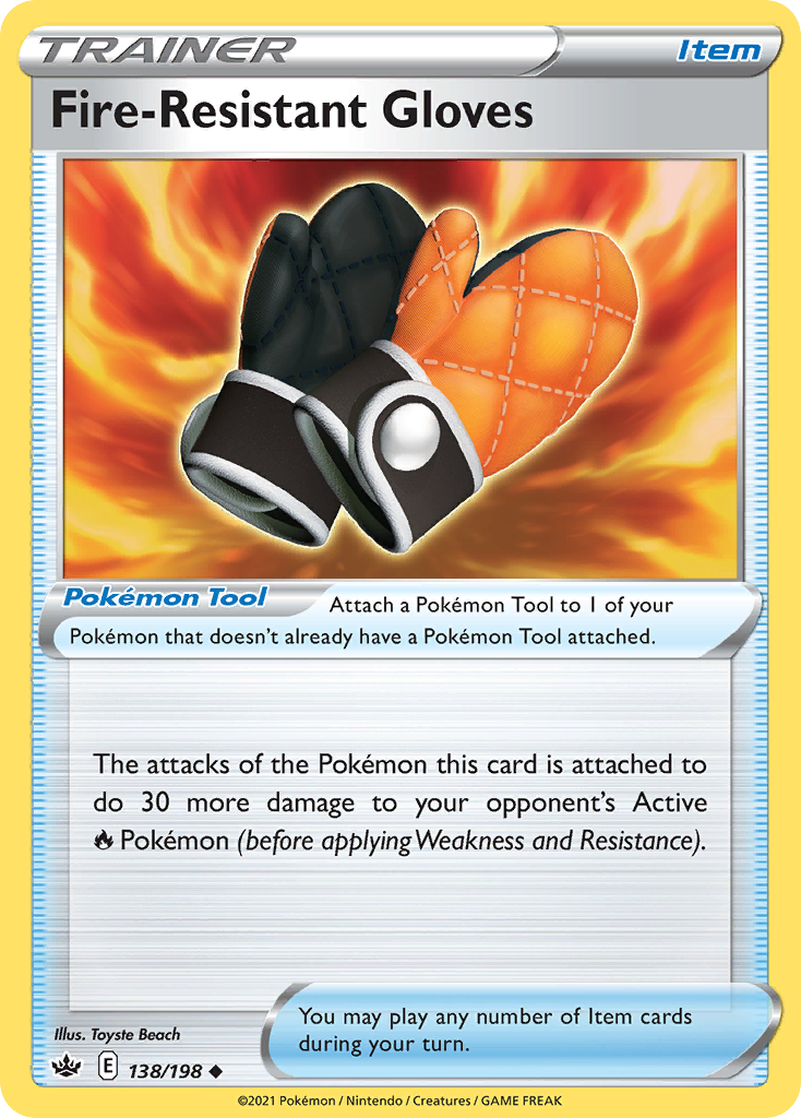 Pokémonkaart 138/198 - Fire-Resistant Gloves - Chilling Reign - [Uncommon]