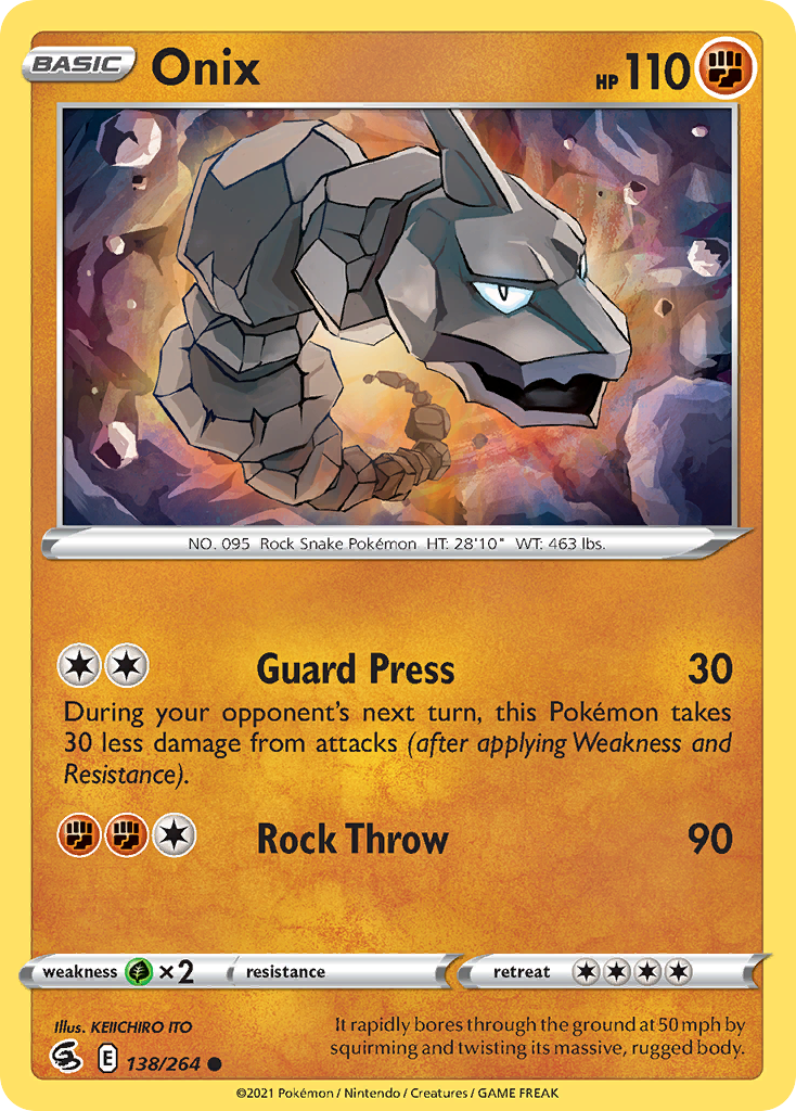 Pokémonkaart 138/264 - Onix - Fusion Strike - [Common]