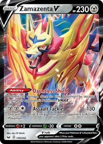 Pokémonkaart 139/202 - Zamazenta V - Sword & Shield - [Rare Holo V]