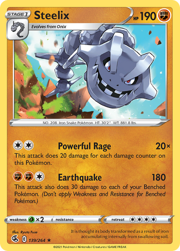 Pokémonkaart 139/264 - Steelix - Fusion Strike - [Rare Holo]