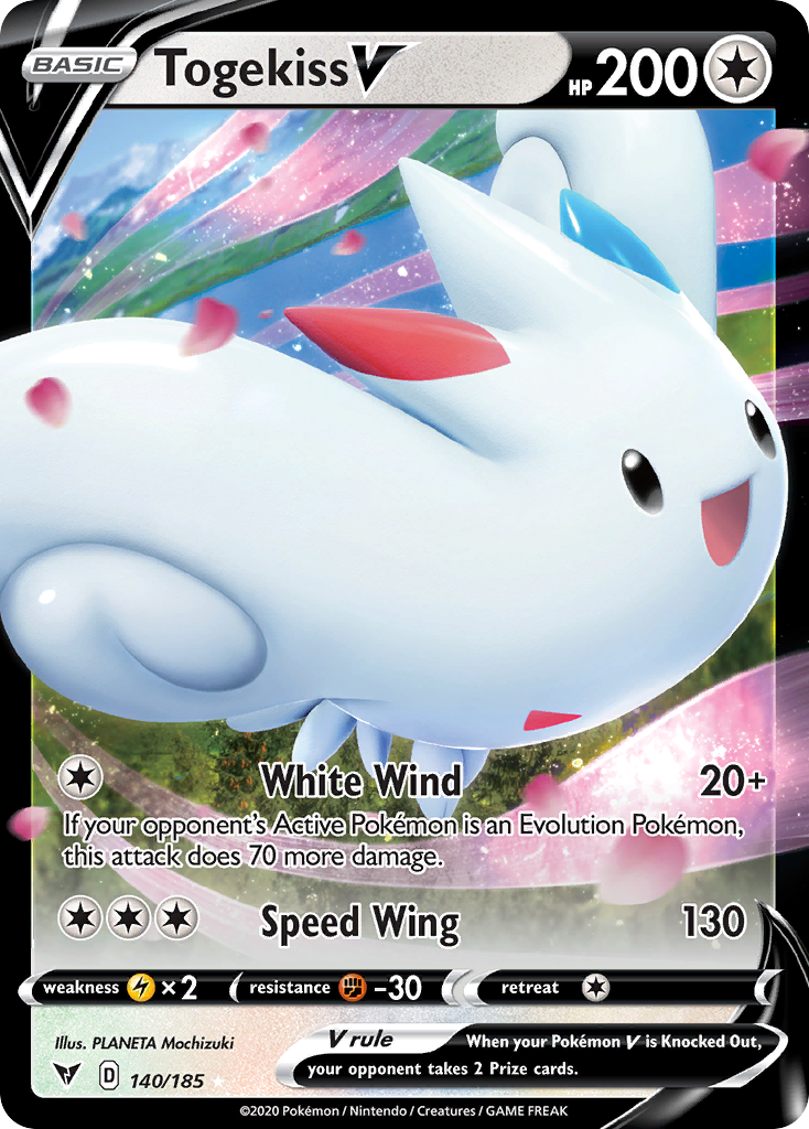 Pokémonkaart 140/185 - Togekiss V - Vivid Voltage - [Rare Holo V]