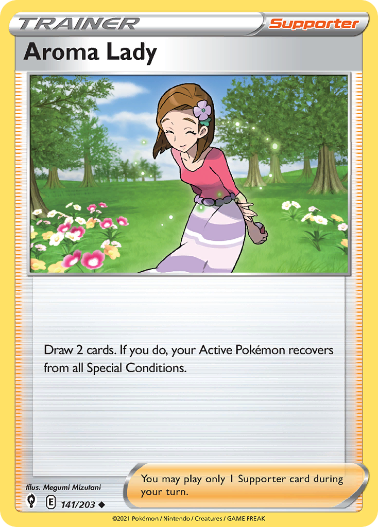 Pokémonkaart 141/203 - Aroma Lady - Evolving Skies - [Uncommon]