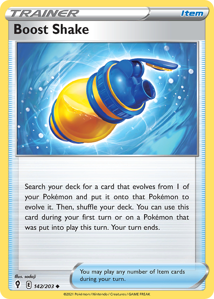 Pokémonkaart 142/203 - Boost Shake - Evolving Skies - [Uncommon]