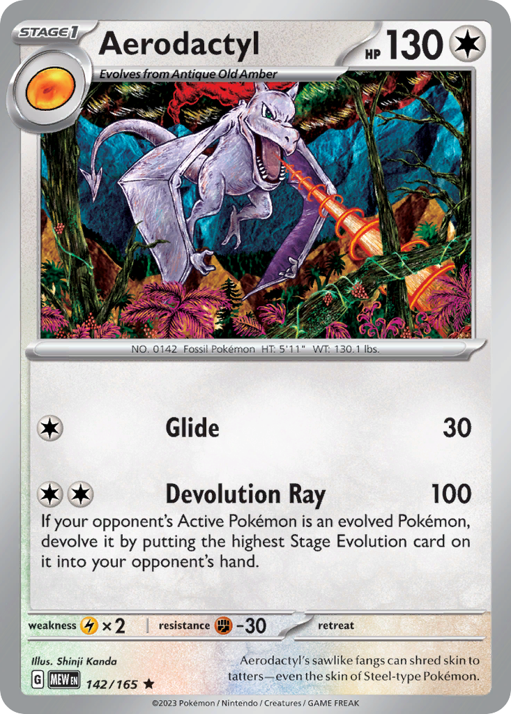 142/165 - Aerodactyl - [Rare] - Reverse Holo
