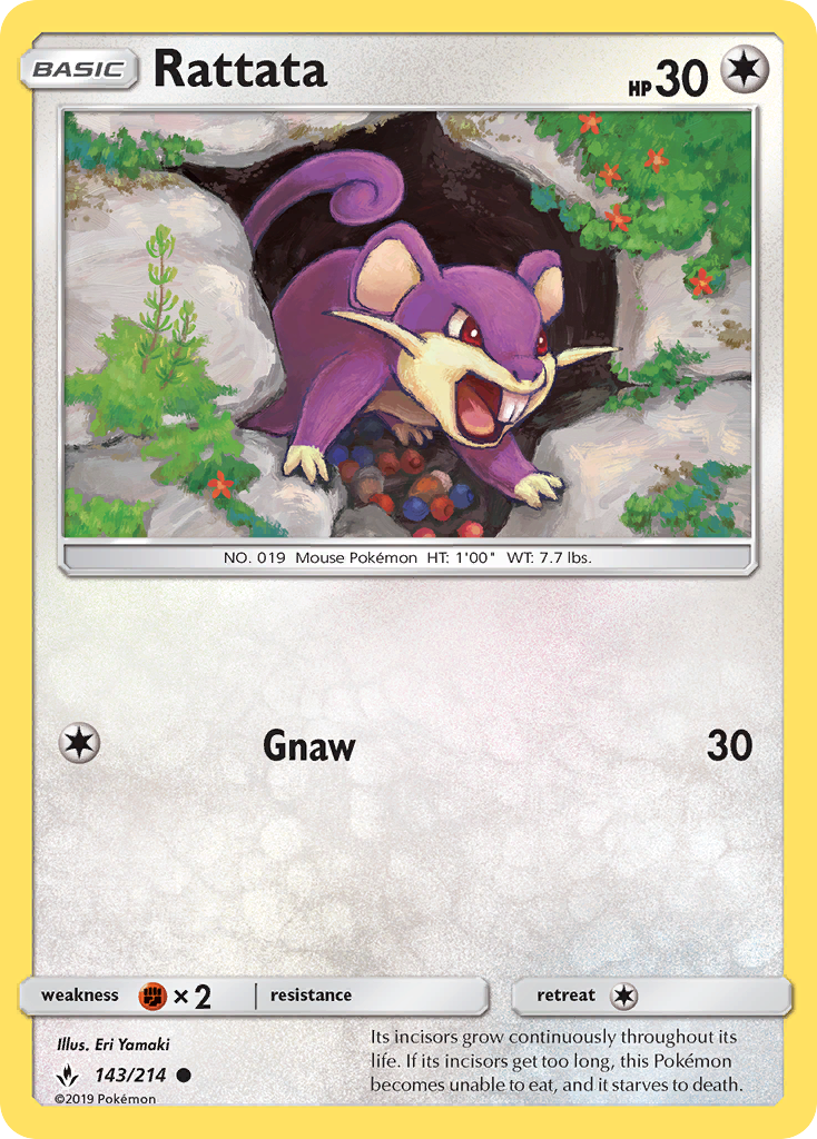 Pokémonkaart 143/214 - Rattata - Unbroken Bonds - [Common]