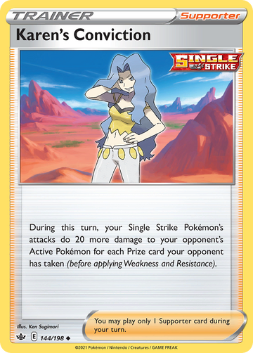 Pokémonkaart 144/198 - Karen's Conviction - Chilling Reign - [Uncommon]