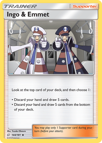 Pokémonkaart 144/181 - Ingo & Emmet - Team Up - [Uncommon]