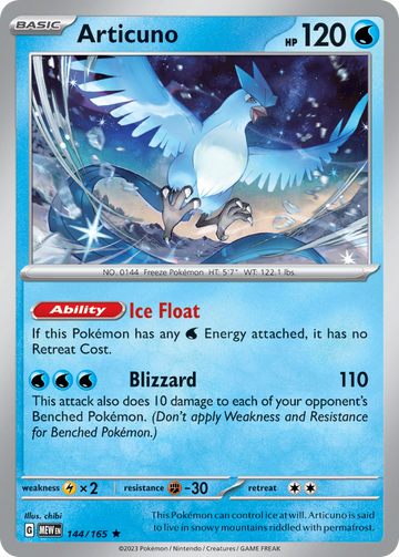 144/165 - Articuno - [Rare] - Reverse Holo