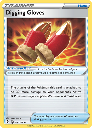 145/203 - Digging Gloves - Reverse Holo - [Uncommon]