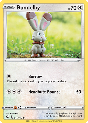 146/192 - Bunnelby - [Common] - Reverse Holo