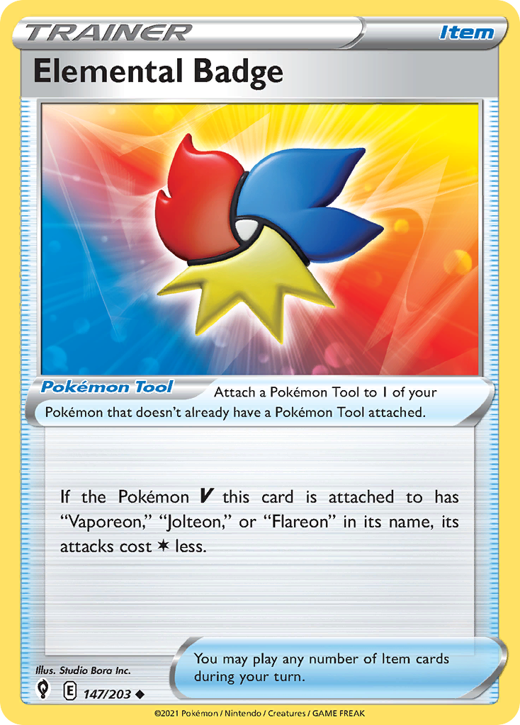 Pokémonkaart 147/203 - Elemental Badge - Evolving Skies - [Uncommon]