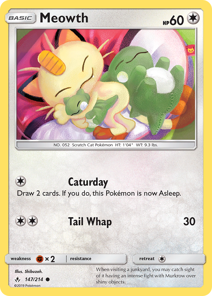 Pokémonkaart 147/214 - Meowth - Unbroken Bonds - [Common]