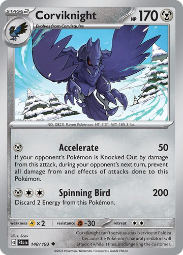 148/193 - Corviknight - [Uncommon] - Reverse Holo