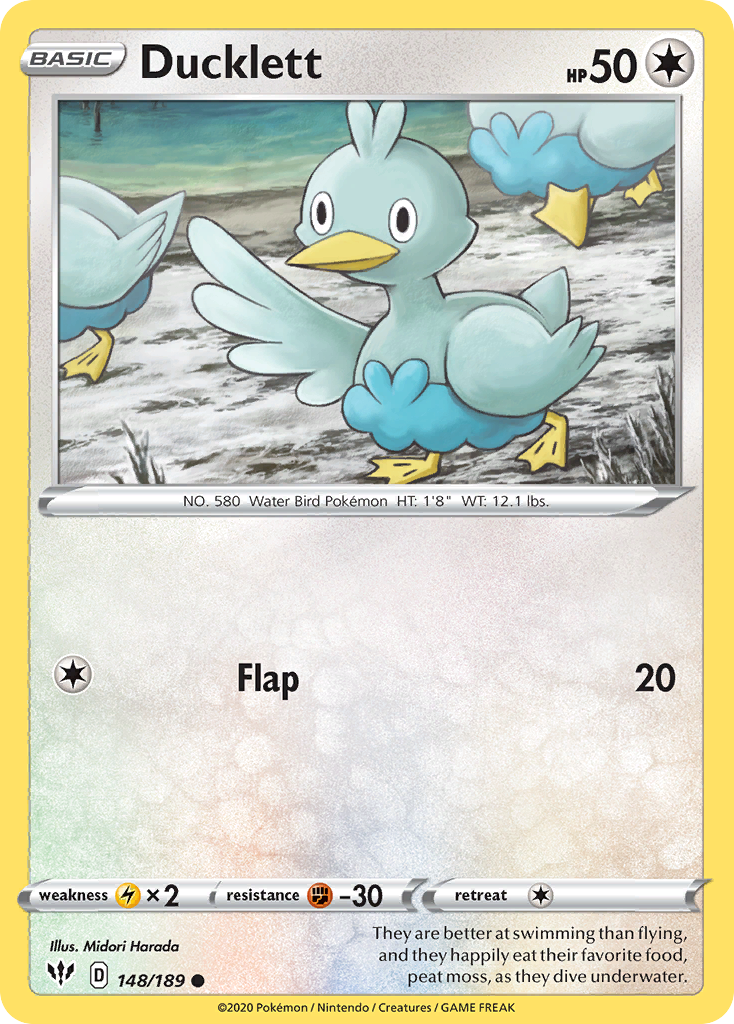 Pokémonkaart 148/189 - Ducklett - Darkness Ablaze - [Common]