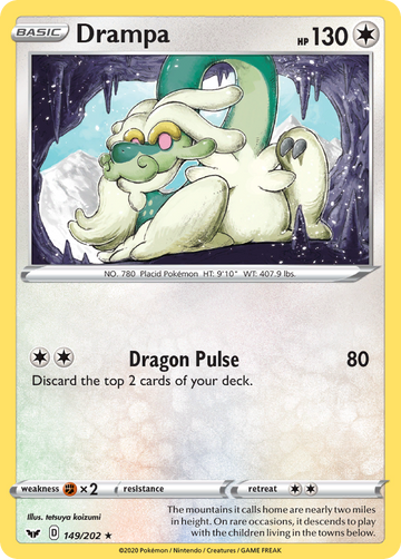 Pokémonkaart 149/202 - Drampa - Sword & Shield - [Rare]