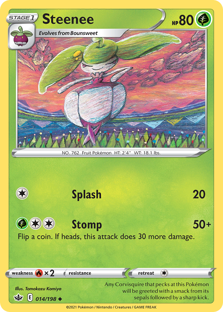Pokémonkaart 014/198 - Steenee - Chilling Reign - [Uncommon]