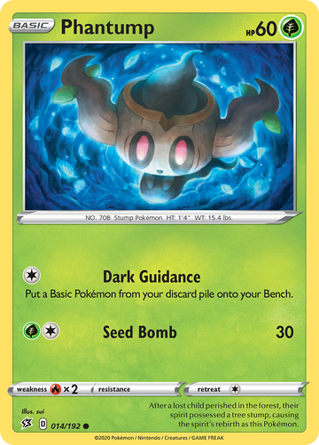 Pokémonkaart 014/192 - Phantump - Rebel Clash - [Common]