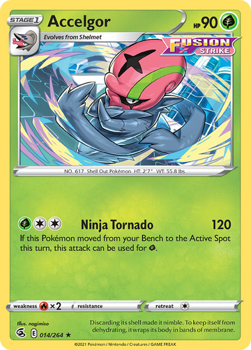 Pokémonkaart 014/264 - Accelgor - Fusion Strike - [Rare]