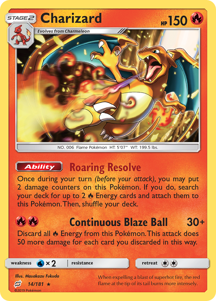 Pokémonkaart 014/181 - Charizard - Team Up - [Rare]