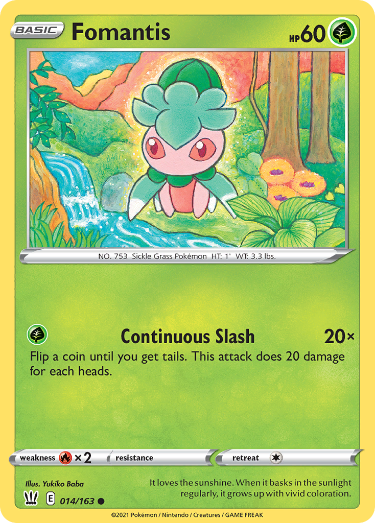 Pokémonkaart 014/163 - Fomantis - Battle Styles - [Common]