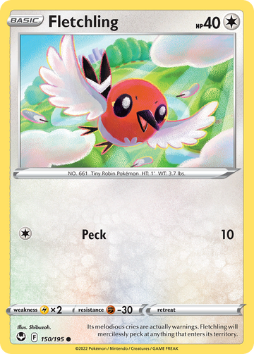 150/195 - Fletchling - [Common] - Reverse Holo