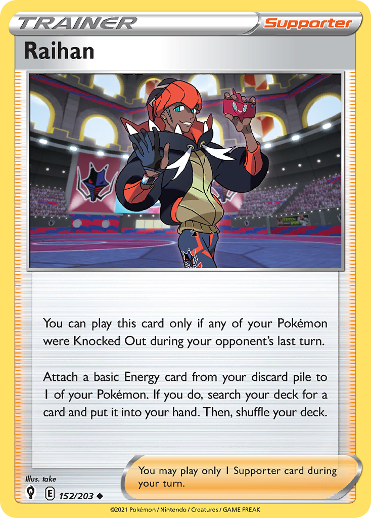 Pokémonkaart 152/203 - Raihan - Evolving Skies - [Uncommon]