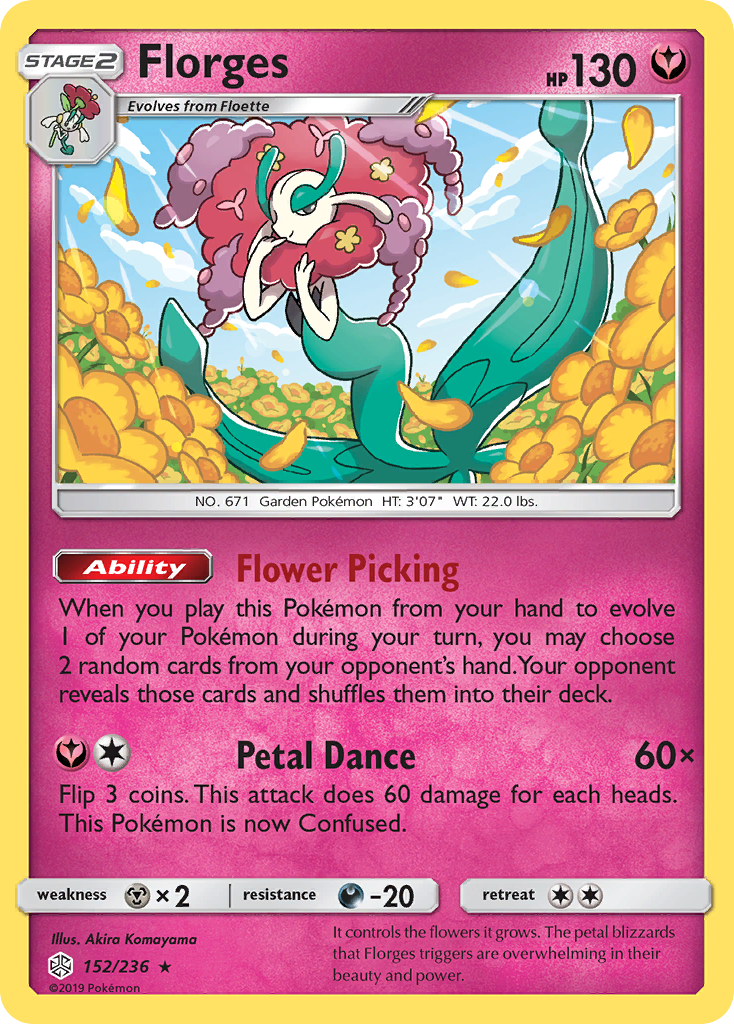 Pokémonkaart 152/236 - Florges - Cosmic Eclipse - [Rare Holo]