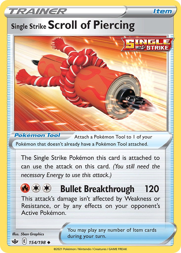 Pokémonkaart 154/198 - Single Strike Scroll of Piercing - Chilling Reign - [Uncommon]