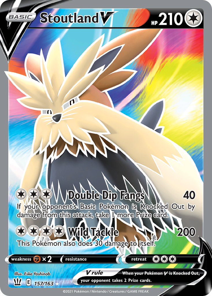 Pokémonkaart 157/163 - Stoutland V - Battle Styles - [Rare Ultra]