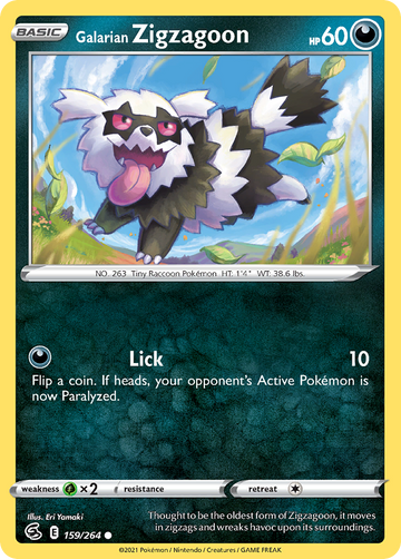 159/264 - Galarian Zigzagoon - Reverse Holo - [Common]