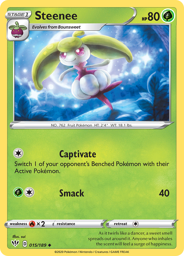 Pokémonkaart 015/189 - Steenee - Darkness Ablaze - [Uncommon]