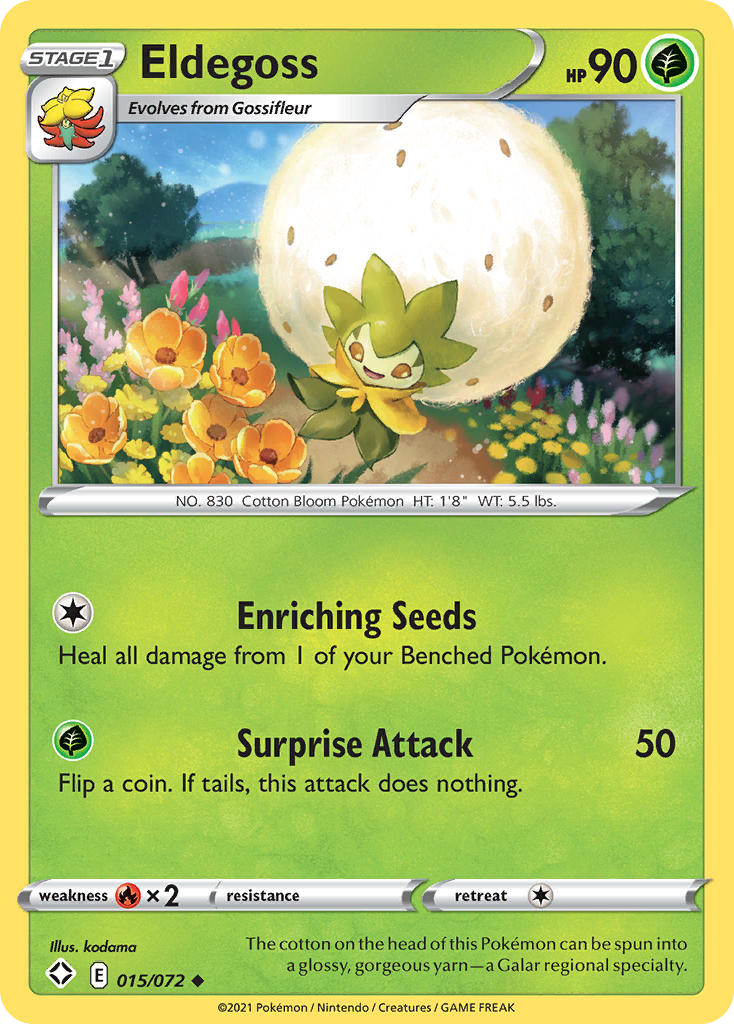 Pokémonkaart 015/072 - Eldegoss - Shining Fates - [Uncommon]