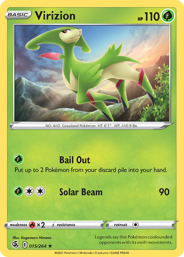 Pokémonkaart 015/264 - Virizion - Fusion Strike - [Rare]