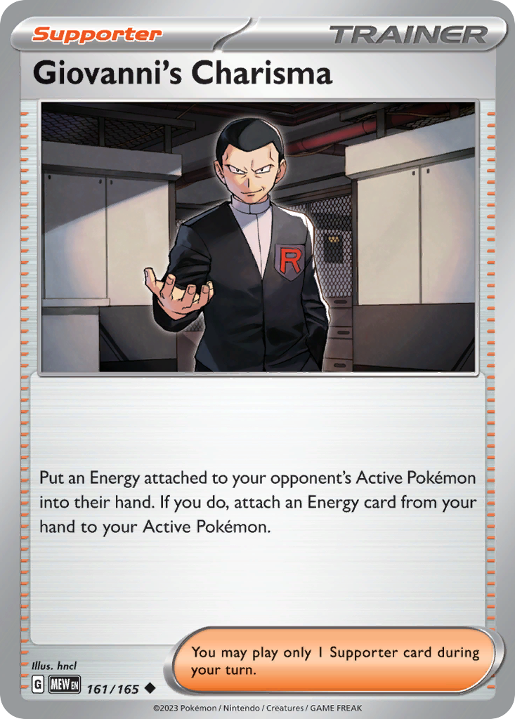 161/165 - Giovanni's Charisma - [Uncommon] - Reverse Holo