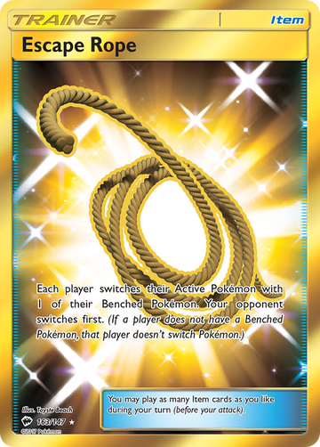 Pokémonkaart 163/147 - Escape Rope - Burning Shadows - [Rare Secret]
