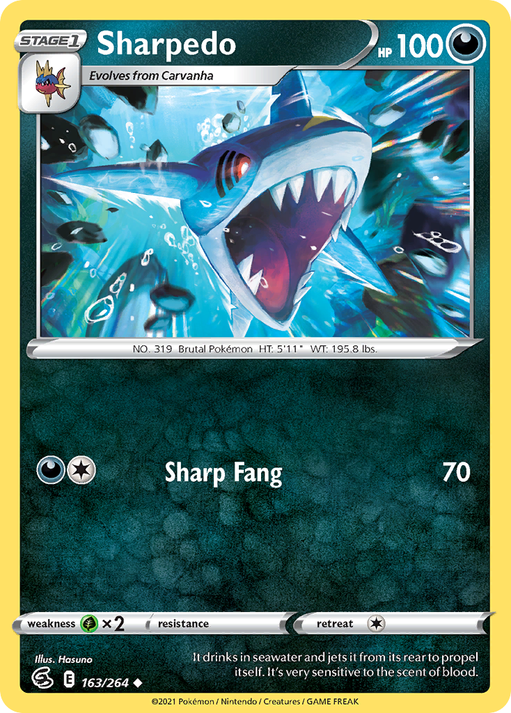 Pokémonkaart 163/264 - Sharpedo - Fusion Strike - [Uncommon]