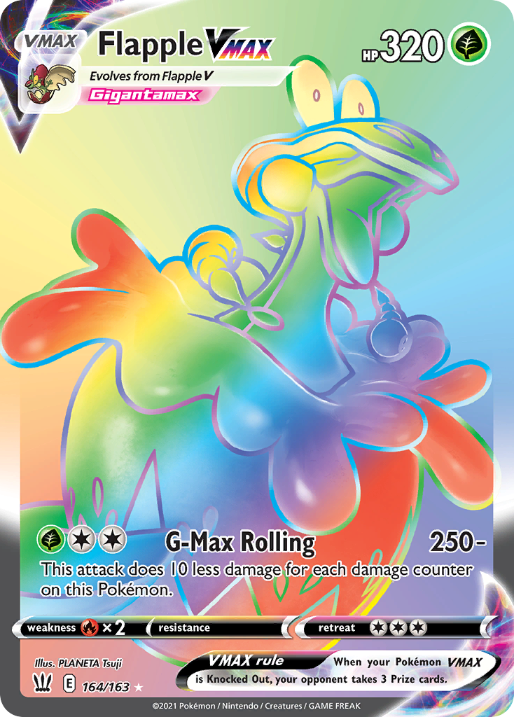 Pokémonkaart 164/163 - Flapple VMAX - Battle Styles - [Rare Rainbow]